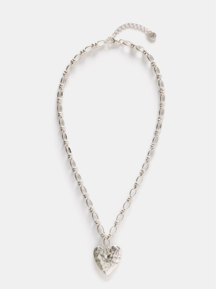Mint Velvet Silver Tone Heart Necklace - Image 1 of 3