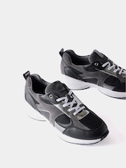 Mint Velvet Black Becky Suede Panel Trainers - Image 3 of 5