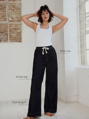 Mint Velvet Blue Dark Tie Waist Wide Jeans - Image 2 of 8