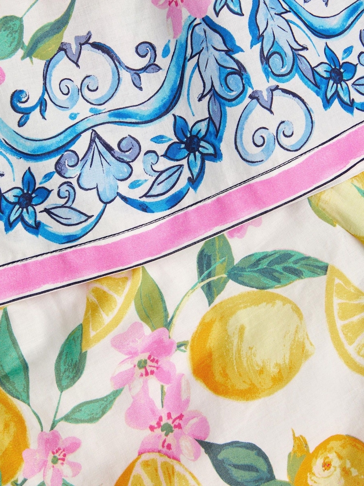 Monsoon Yellow Lemon Print Cami 100% Cotton Top and Trousers Set - Image 3 of 3