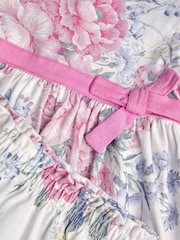 Monsoon Purple Newborn Ophelia Floral 100% Cotton Dress and Briefs Set - Image 3 of 3
