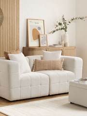 Birlea White Milo Boucle 2 Seater Corner Chaise Modular Sofa - Image 1 of 8