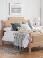 Birlea Oak Geneva Rattan & Wooden Bed - Image 1 of 5