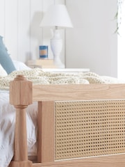 Birlea Oak Geneva Rattan & Wooden Bed - Image 2 of 5