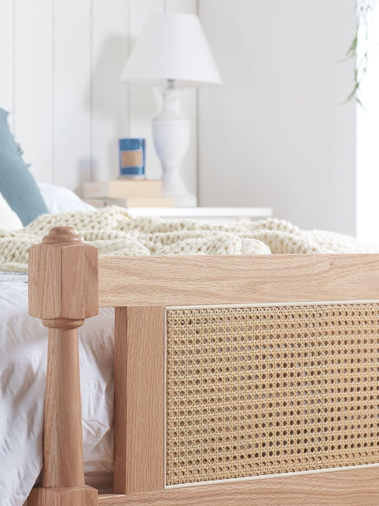 Birlea Oak Geneva Rattan & Wooden Bed - Image 2 of 5