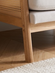 Birlea Brown Ida Rattan & Fabric 3 Seater - Image 2 of 5