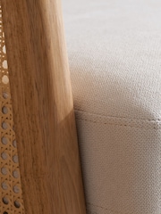 Birlea Brown Ida Rattan & Fabric 3 Seater - Image 3 of 5