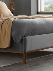 Birlea Grey Lincoln Upholstered Velvet Bed - Image 2 of 5