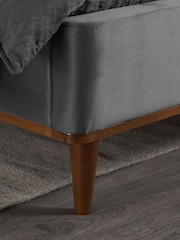 Birlea Grey Lincoln Upholstered Velvet Bed - Image 3 of 5
