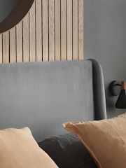 Birlea Grey Lincoln Upholstered Velvet Bed - Image 4 of 5