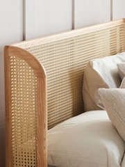 Birlea Oak Astrid Rattan & Wooden Bed - Image 4 of 5