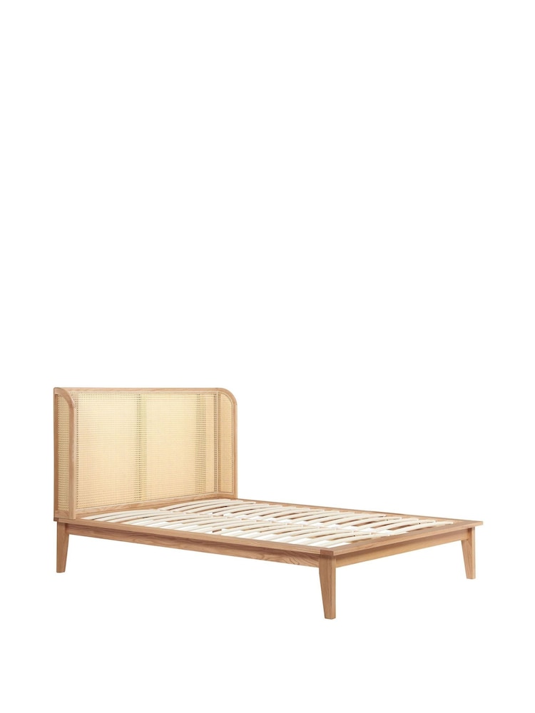 Birlea Oak Astrid Rattan & Wooden Bed - Image 5 of 5