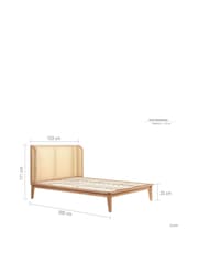 Birlea Oak Astrid Rattan & Wooden Bed - Image 7 of 8