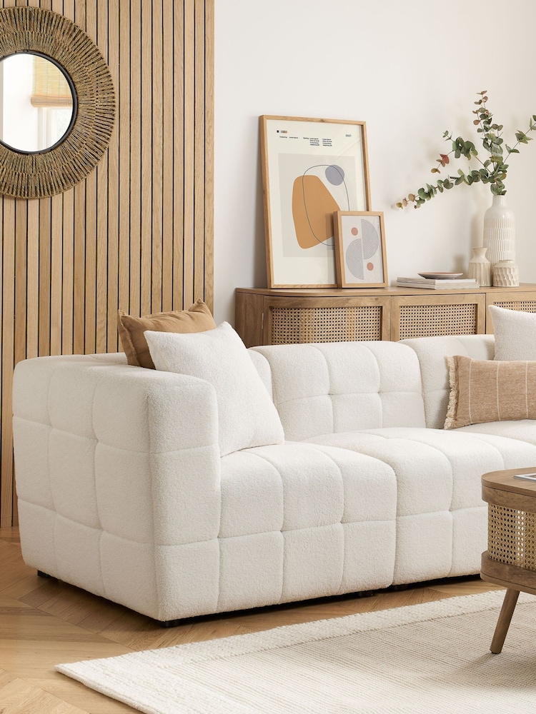 Birlea White Milo Boucle 3 Seater Modular Sofa - Image 1 of 6