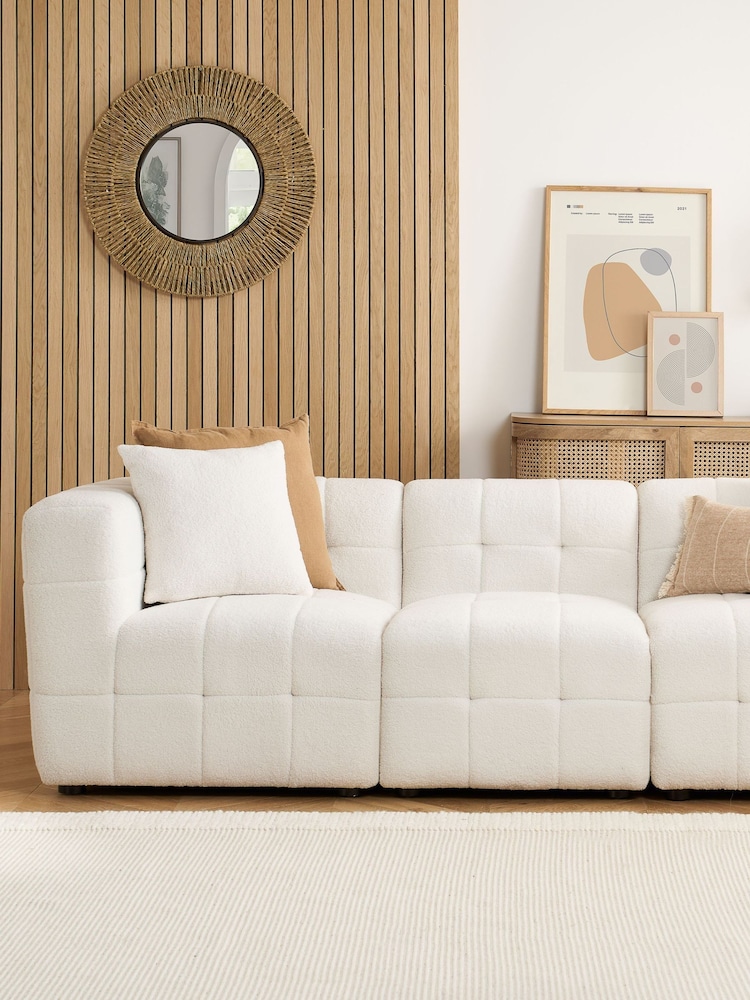 Birlea White Milo Boucle 3 Seater Modular Sofa - Image 2 of 6