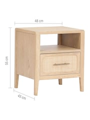 Willis & Gambier Brown Brown Casera 1 Drawer Bedside Table - Image 5 of 5