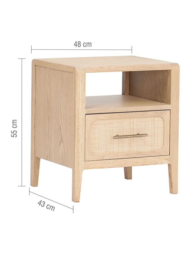 Willis & Gambier Brown Brown Casera 1 Drawer Bedside Table - Image 5 of 5