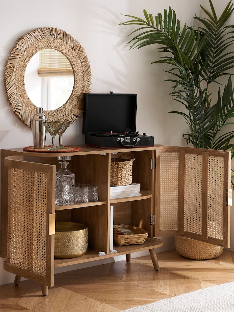 Birlea White Noah Rattan Sideboard - Image 2 of 6 Birlea White Noah Rattan Sideboard - Image 2 of 6