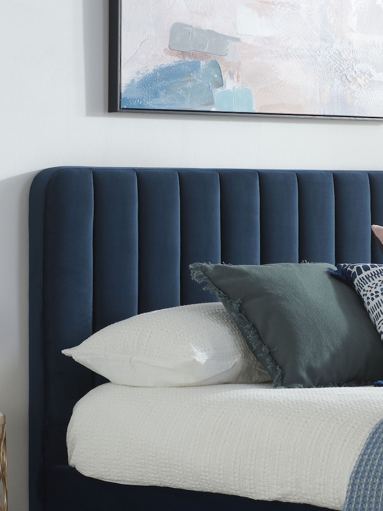 Birlea Midnight Blue Olive Upholstered Bed - Image 2 of 8