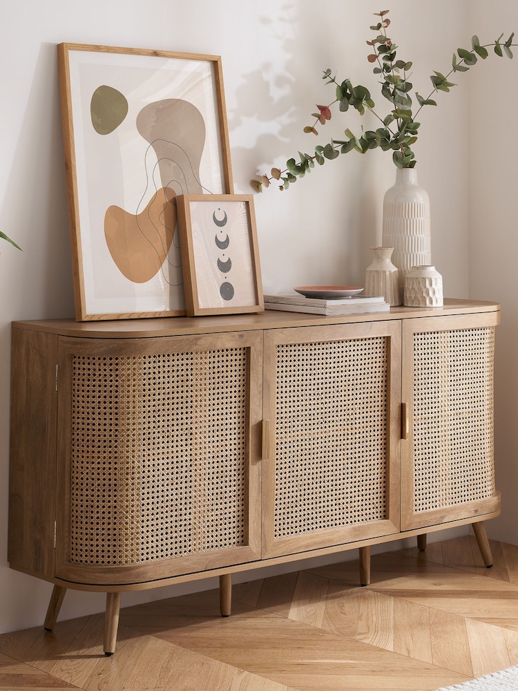 Birlea Brown Noah Rattan Sideboard - Image 1 of 6 Birlea Brown Noah Rattan Sideboard - Image 1 of 6