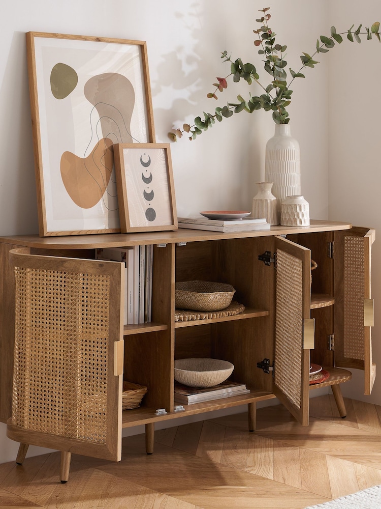 Birlea Brown Noah Rattan Sideboard - Image 2 of 6 Birlea Brown Noah Rattan Sideboard - Image 2 of 6
