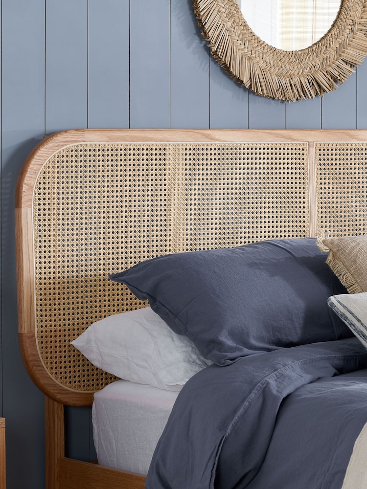 Birlea Oak Elina Rattan & Wooden Bed - Image 2 of 4