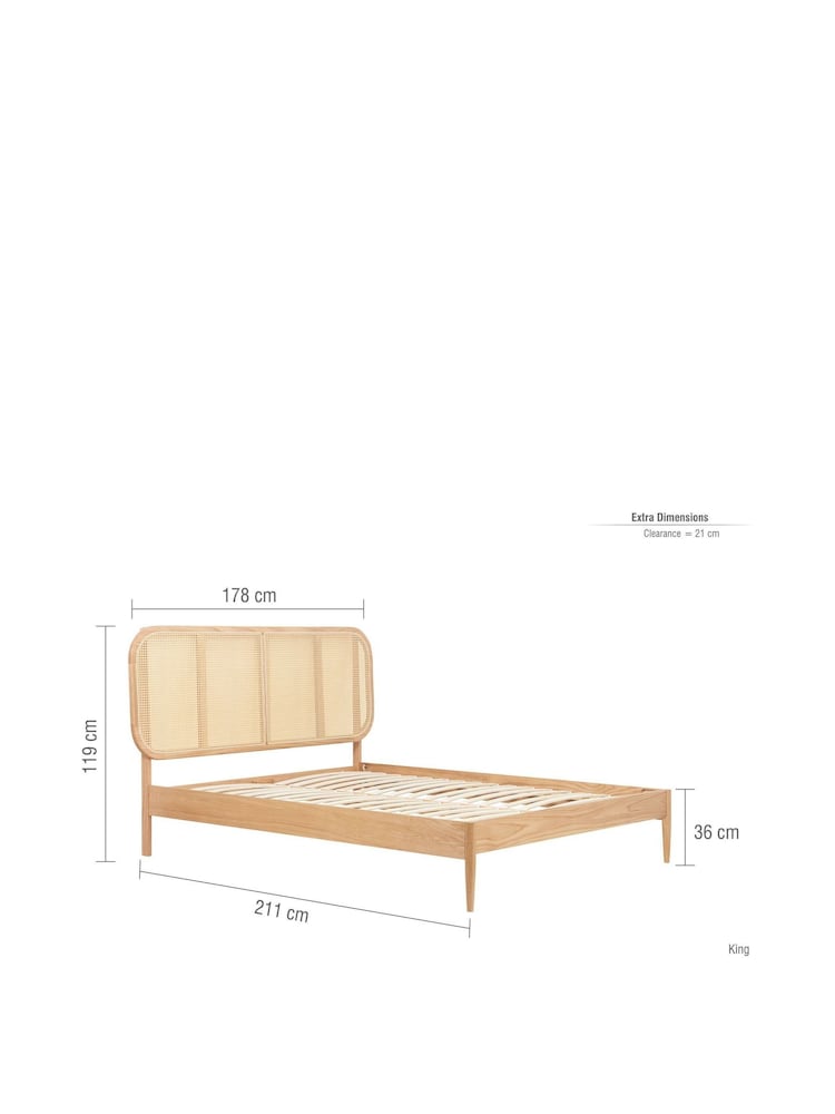 Birlea Oak Elina Rattan & Wooden Bed - Image 7 of 7