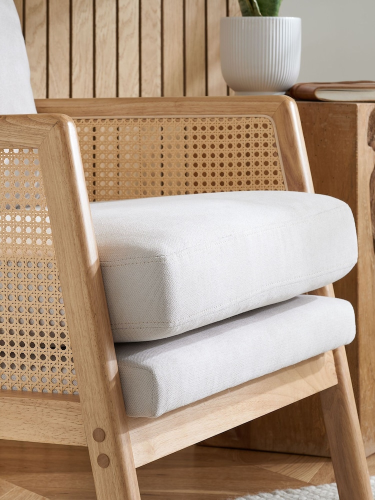 Birlea Brown Ida Rattan & Fabric Chair - Image 2 of 5
