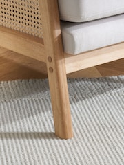 Birlea Brown Ida Rattan & Fabric Chair - Image 3 of 5