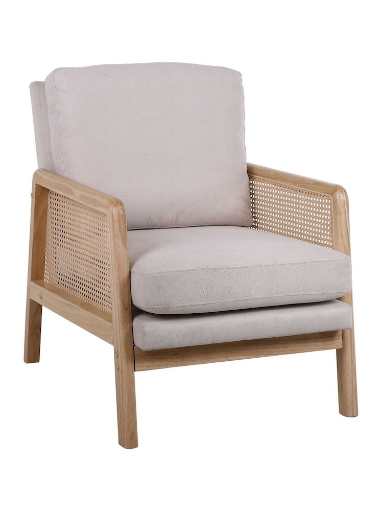 Birlea Brown Ida Rattan & Fabric Chair - Image 5 of 5