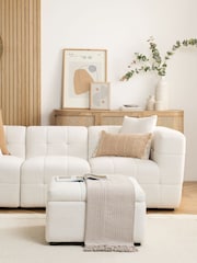 Birlea White Milo Boucle 3 Seater Corner Chaise Sofa - Image 2 of 8
