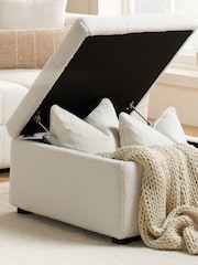 Birlea White Milo Boucle 3 Seater Corner Chaise Sofa - Image 4 of 8