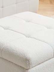 Birlea White Milo Boucle Footstool - Image 2 of 5