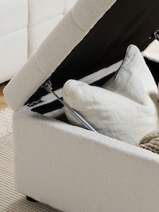 Birlea White Milo Boucle Footstool - Image 3 of 5
