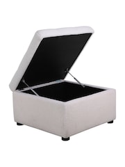 Birlea White Milo Boucle Footstool - Image 4 of 5