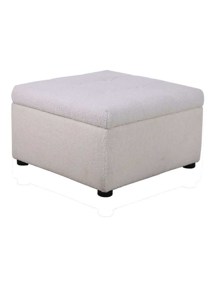 Birlea White Milo Boucle Footstool - Image 5 of 5