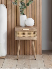 Birlea White Noah Rattan Bedside - Image 1 of 4