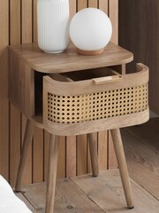 Birlea White Noah Rattan Bedside - Image 2 of 4