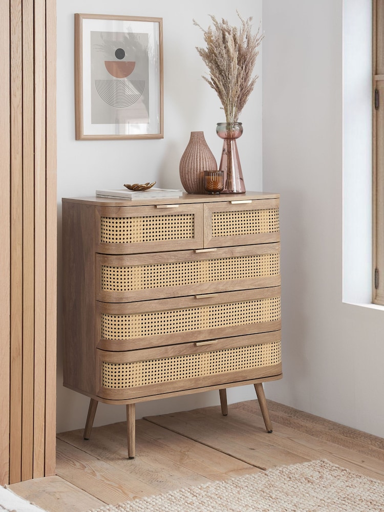 Birlea Brown Noah Rattan Chest - Image 1 of 5