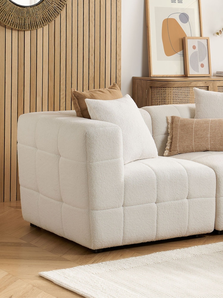 Birlea White Milo Boucle 2 Seater Modular Sofa - Image 2 of 5