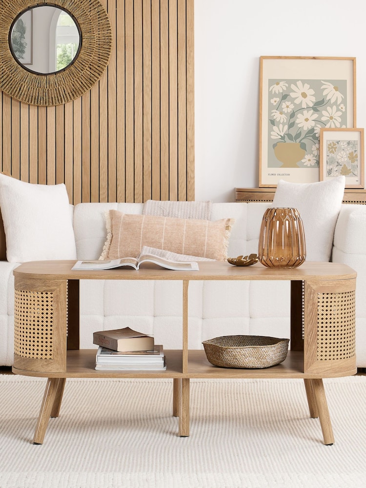 Birlea Brown Noah Rattan Coffee Table - Image 1 of 5