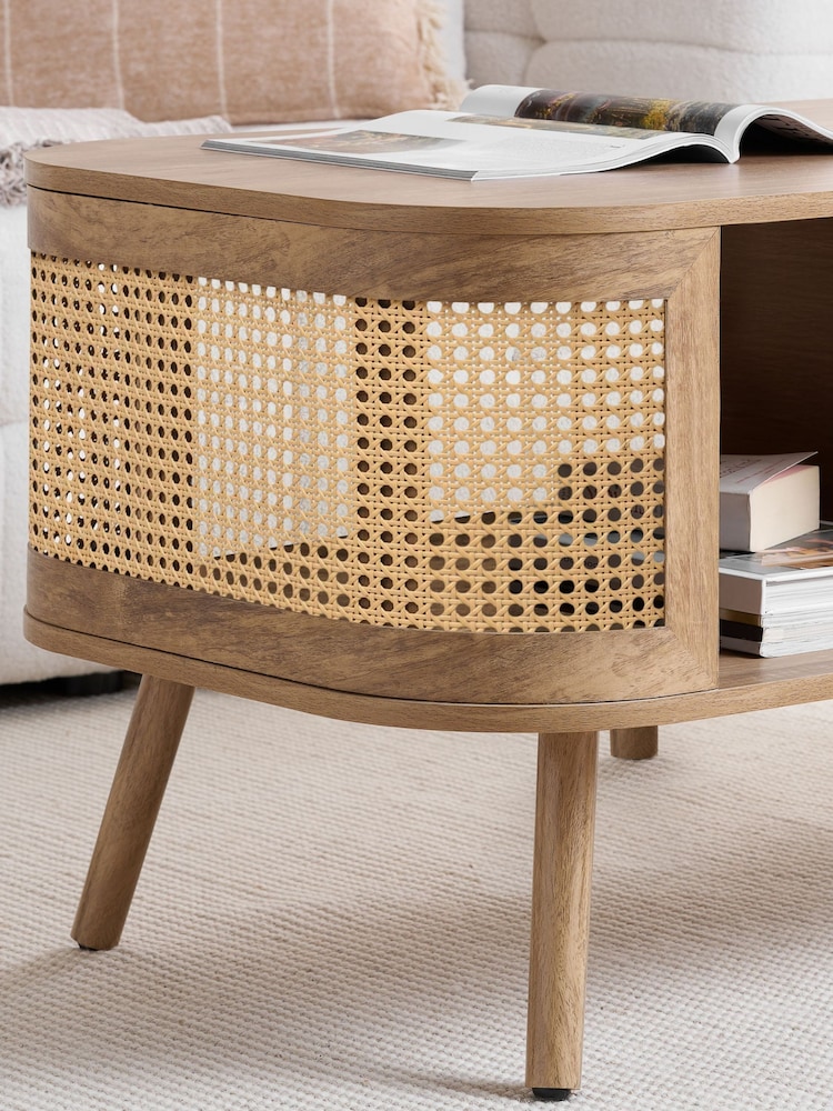 Birlea Brown Noah Rattan Coffee Table - Image 2 of 5