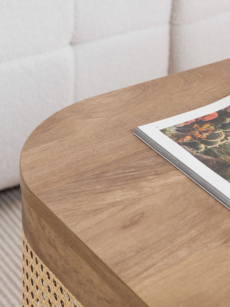 Birlea Brown Noah Rattan Coffee Table - Image 3 of 5