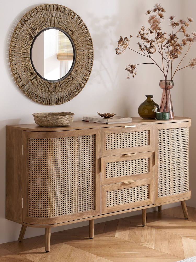Birlea White Noah Rattan Sideboard - Image 1 of 5 Birlea White Noah Rattan Sideboard - Image 1 of 5