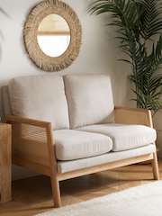 Birlea Brown Ida Rattan & Fabric 2 Seater - Image 1 of 5