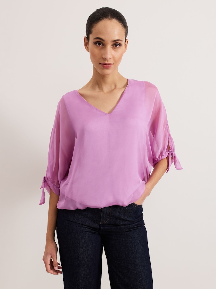 Phase Eight Pink Madison Silk Blouse - Image 1 of 6