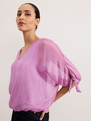 Phase Eight Pink Madison Silk Blouse - Image 4 of 6