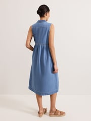 Phase Eight Blue Blakely Midi 100% Cotton Dress - Image 2 of 7