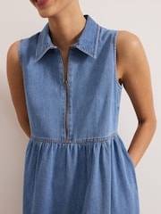 Phase Eight Blue Blakely Midi 100% Cotton Dress - Image 6 of 7