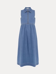Phase Eight Blue Blakely Midi 100% Cotton Dress - Image 7 of 7